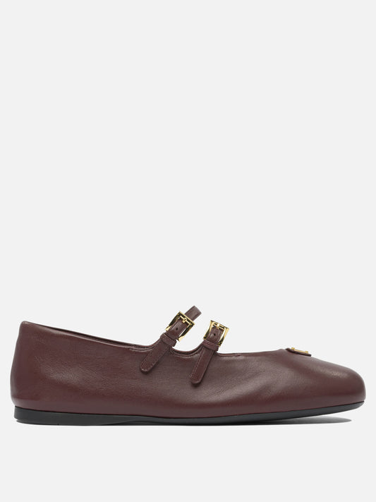 Prada Nappa leather ballet flats 17866782_36 Bordeaux 1