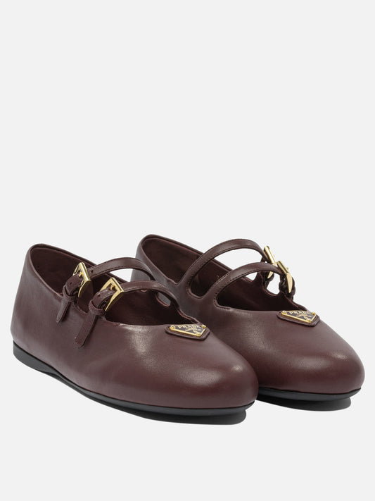 Prada Nappa leather ballet flats 17866782_36 Bordeaux 2