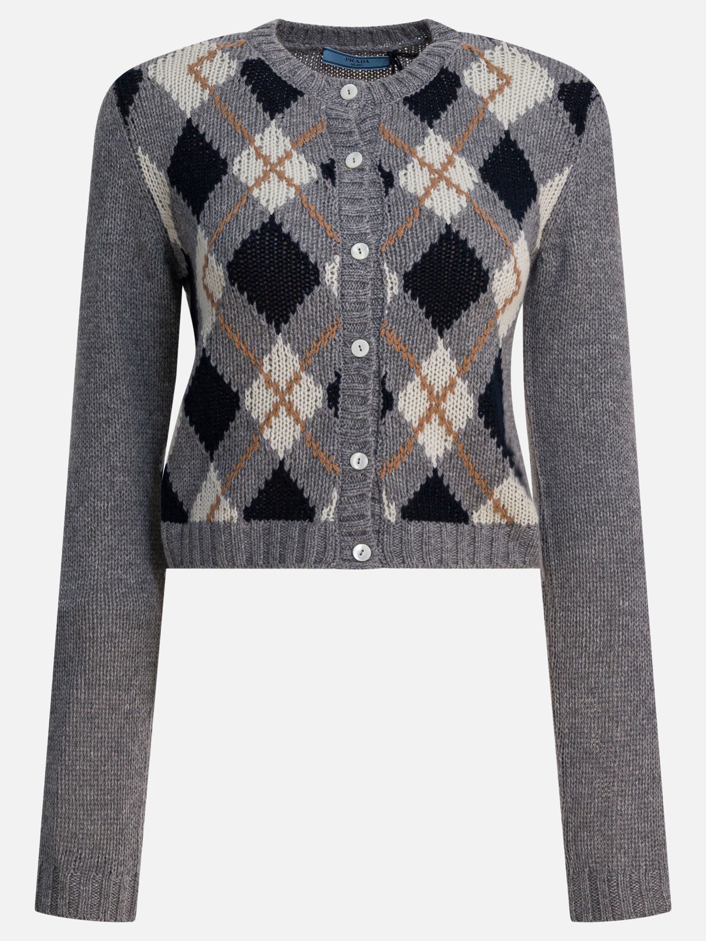 Cardigans Textured knit  Grey - Prada Women | PDP | VIETTI Online Store | thumbnail