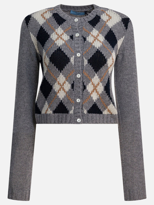 Cardigans Textured knit  Grey - Prada Women | PLP | VIETTI Online Store 
