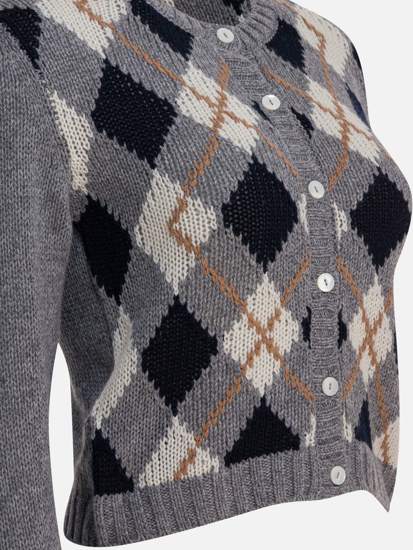 Cardigans Textured knit  Grey - Prada Women | PDP | VIETTI Online Store | thumbnail_4