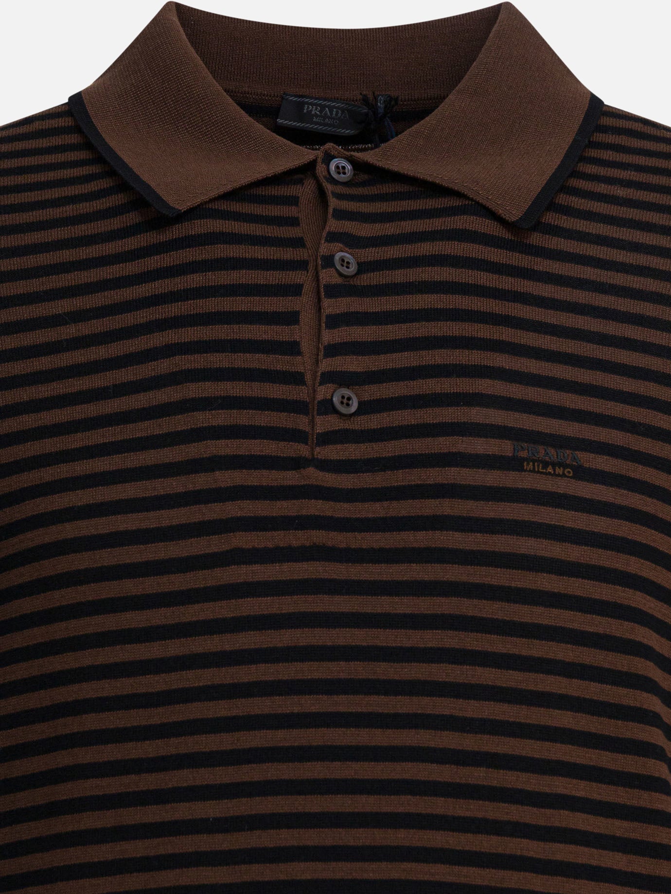 Polo shirts with buttons Striped  Brown - Prada Men | PDP | VIETTI Online Store | Zoom-Modal_3
