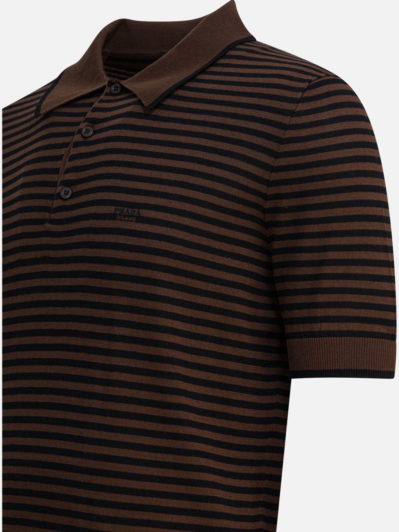 Polo shirts with buttons Striped  Brown - Prada Men | PDP | VIETTI Online Store | Zoom-Modal_4
