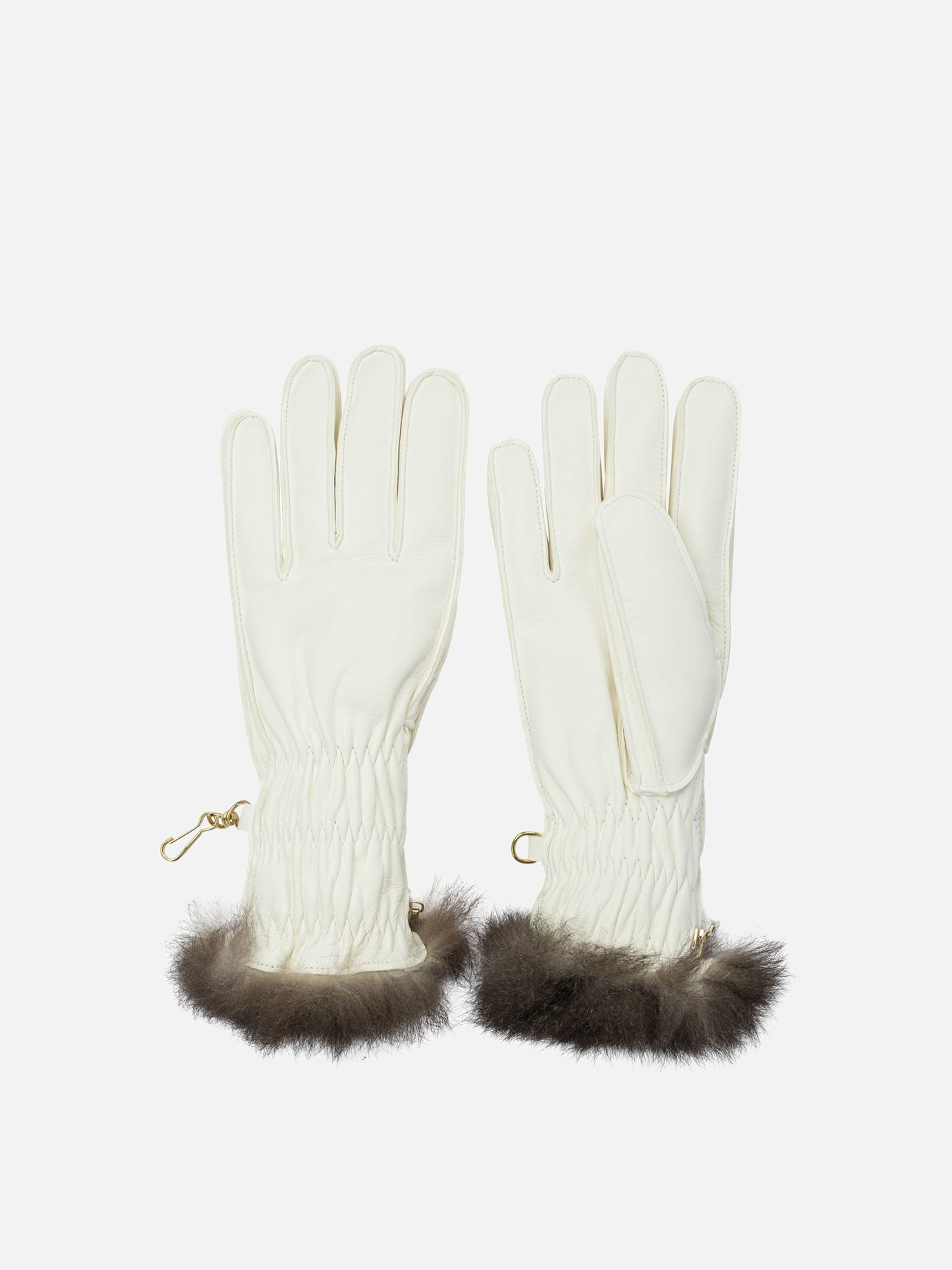 Sport gloves 100% leather  White - Restelli Women | PDP | VIETTI Online Store | Zoom-Modal
