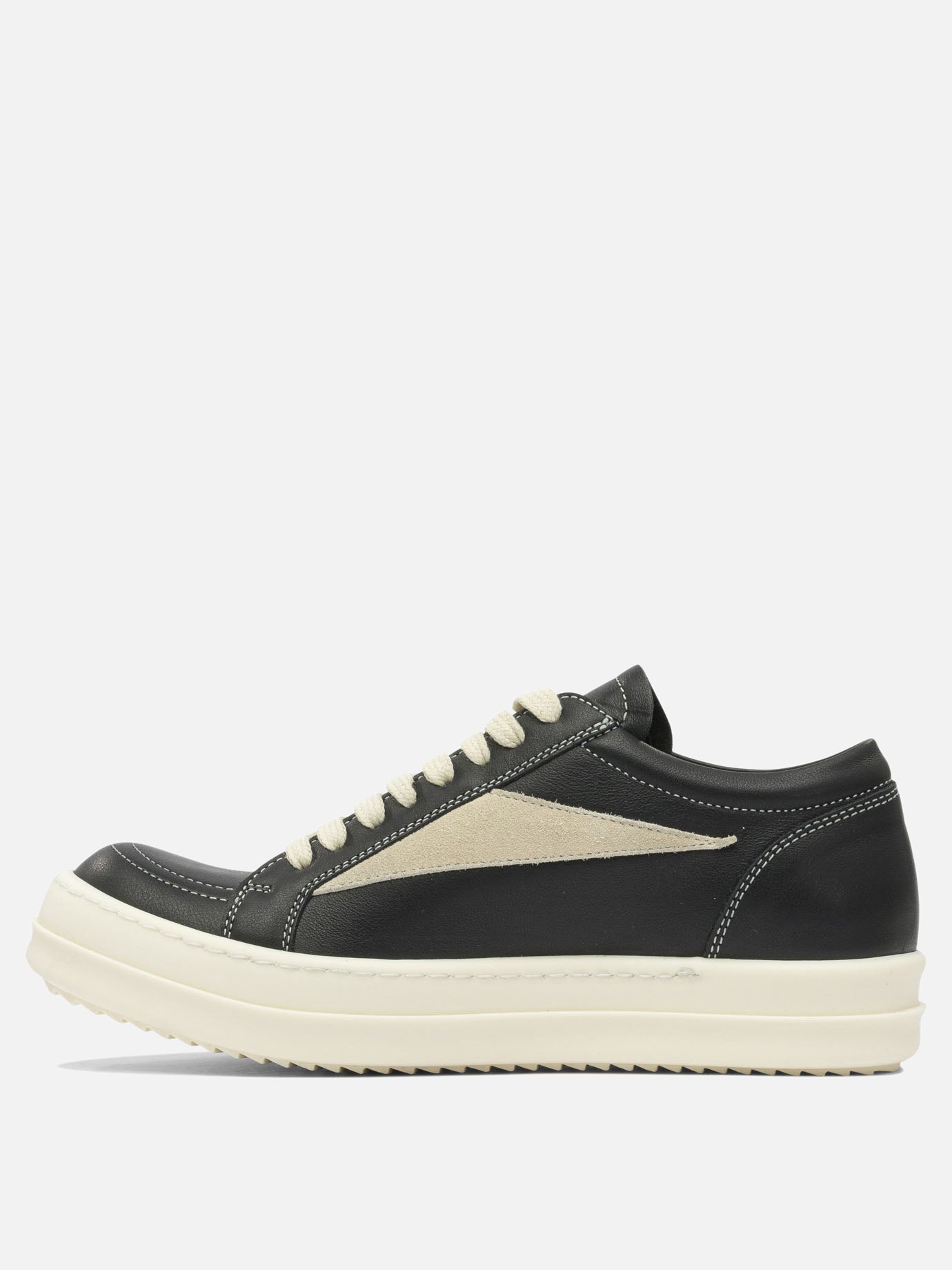 Low top sneakers 100% leather - 100% rubber  Black - Rick Owens Women | PDP | VIETTI Online Store | thumbnail_3