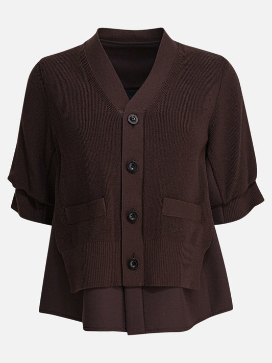 Cardigans Solid colour  Brown - Sacai Women | PDP | VIETTI Online Store 
