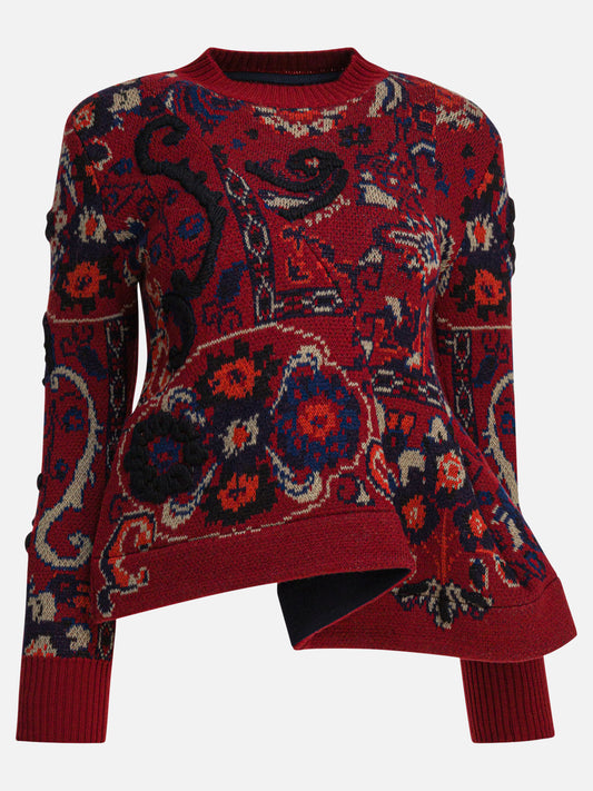 Crewneck sweaters Floral  Bordeaux - Sacai Women | PDP | VIETTI Online Store 
