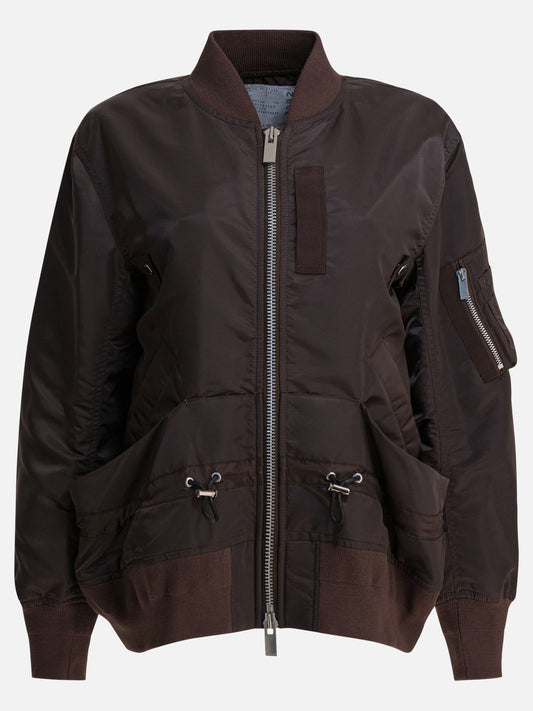 Bomber jackets Solid colour  Brown - Sacai Women | PDP | VIETTI Online Store 
