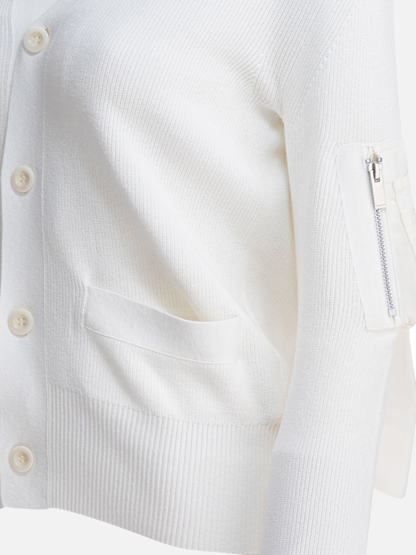Cardigans Solid colour  White - Sacai Women | PDP | VIETTI Online Store | thumbnail_4