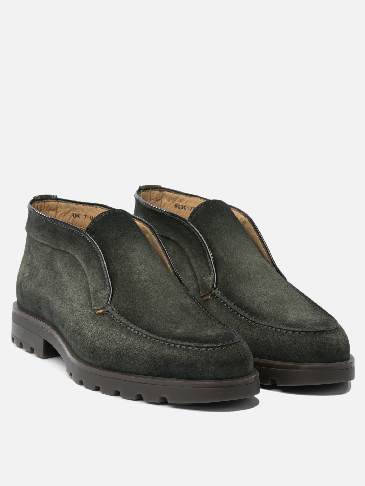 Pull-on boots 100% suede - 100% rubber  Green - Santoni Men | PDP | VIETTI Online Store | Zoom-Modal_2
