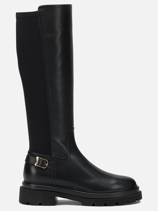 Knee-high 100% leather - 100% rubber  Black - Santoni Women | PLP | VIETTI Online Store 
