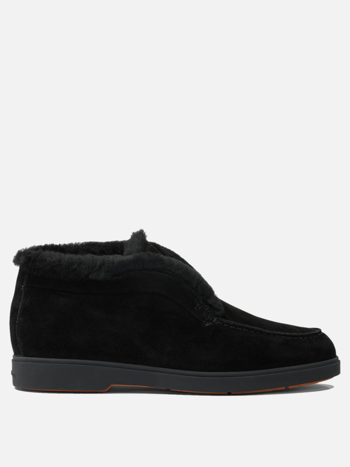 Pull-on boots 100% suede - 100% rubber  Black - Santoni Women | PDP | VIETTI Online Store | Zoom-Modal
