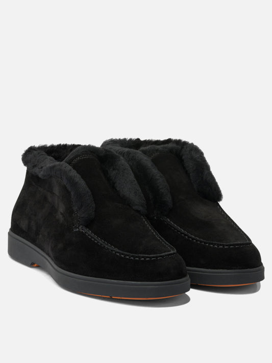 Pull-on boots 100% suede - 100% rubber  Black - Santoni Women | PLP | VIETTI Online Store | 2

