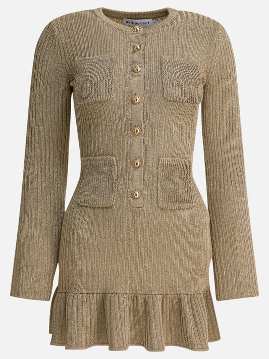 Mini dresses Solid colour  Gold - Self-portrait Women | PLP | VIETTI Online Store 
