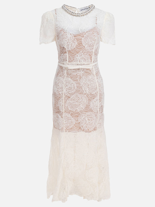 Midi dresses Solid colour  Beige - Self-portrait Women | PLP | VIETTI Online Store 
