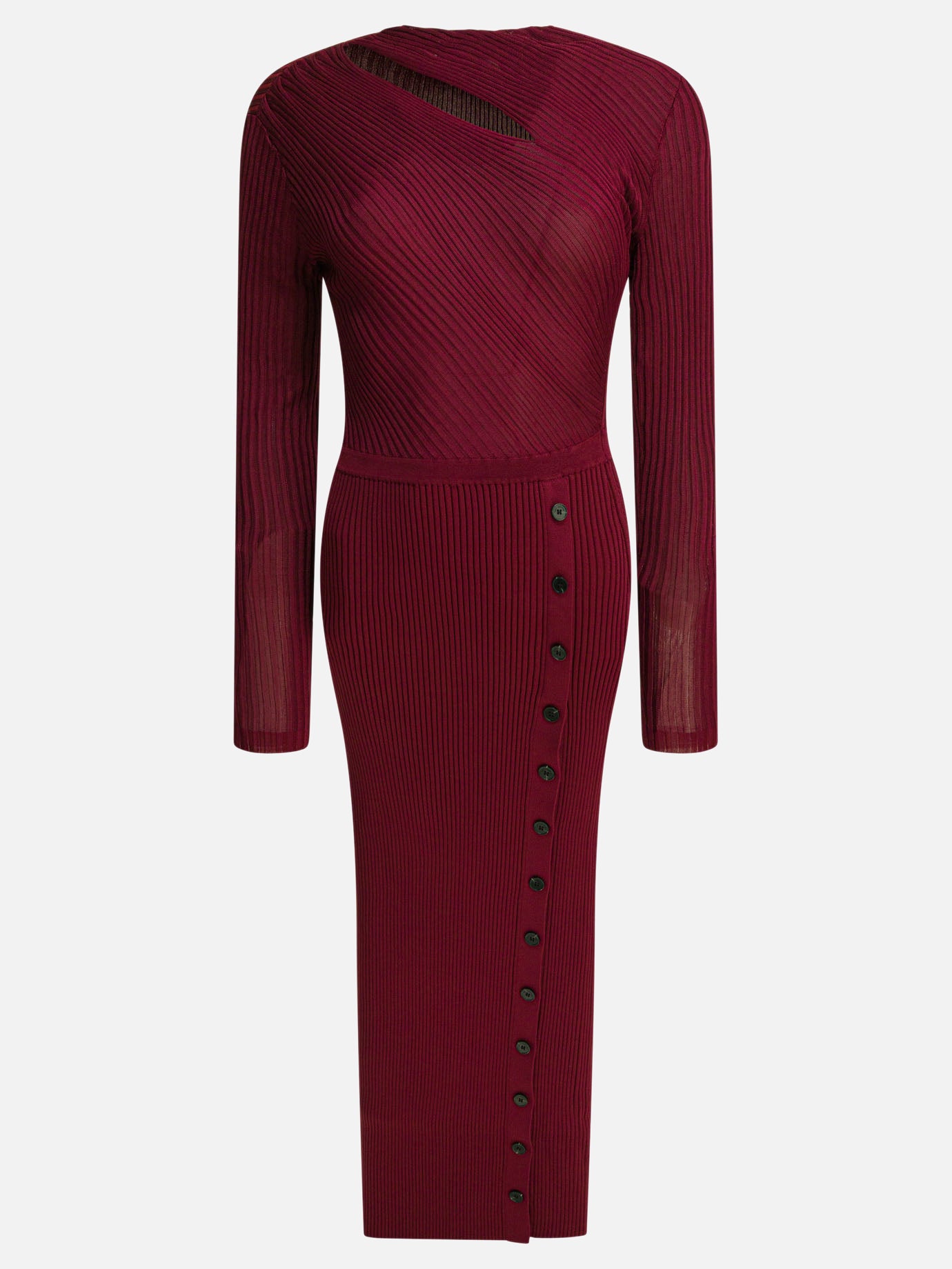 Midi dresses Solid colour  Bordeaux - Self-portrait Women | PDP | VIETTI Online Store | thumbnail