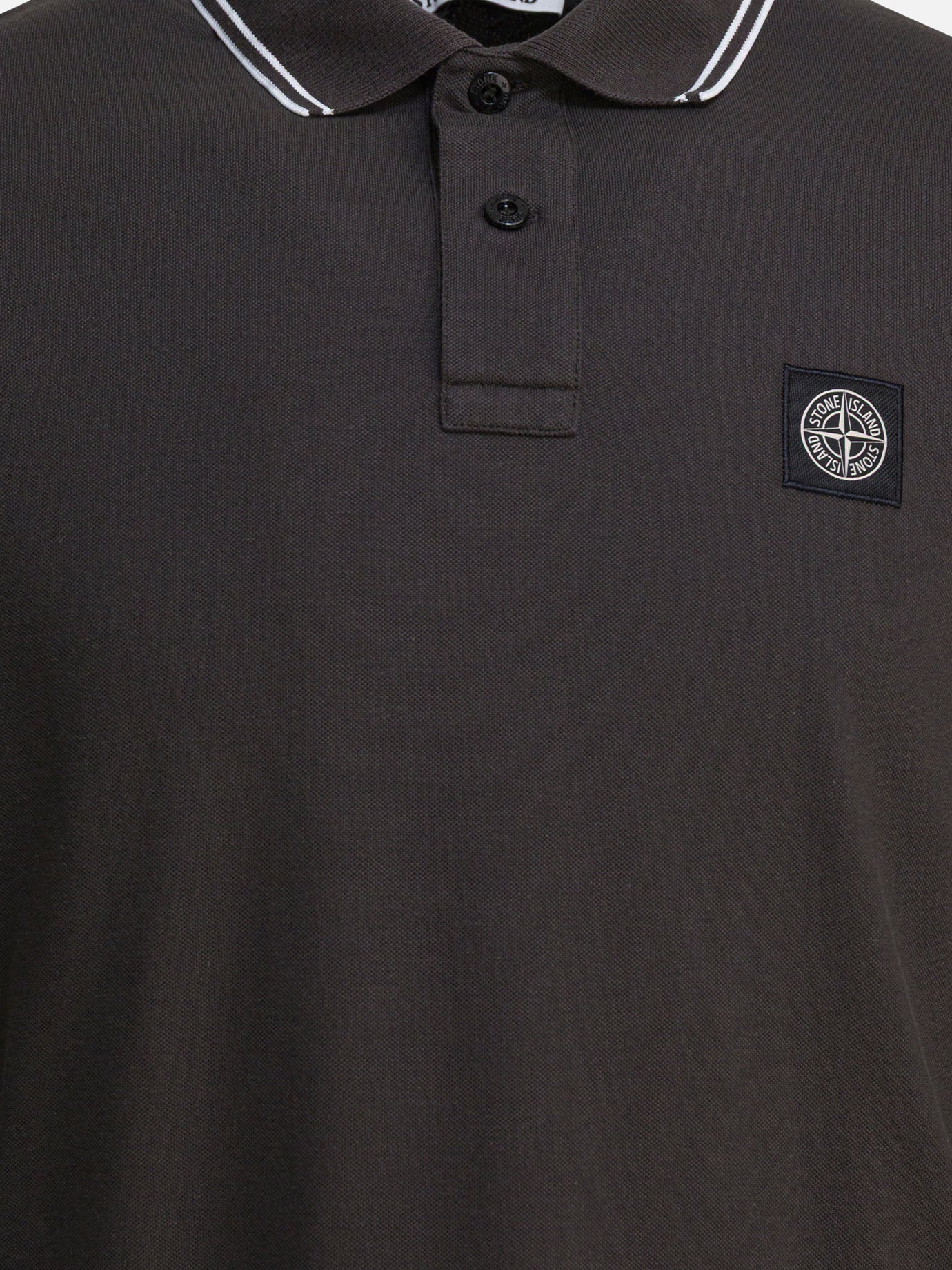 Polo shirts with buttons Logo  Grey - Stone Island Men | PDP | VIETTI Online Store | thumbnail_3