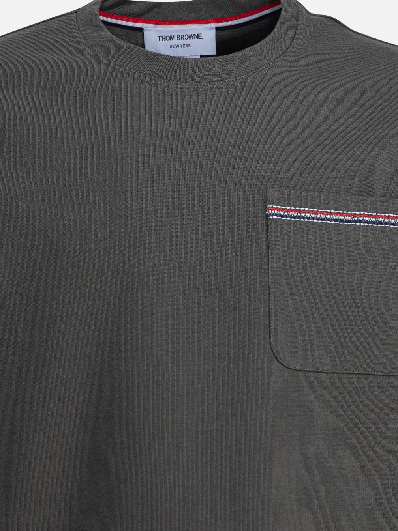 Crewneck t-shirts Solid colour  Green - Thom Browne Men | PDP | VIETTI Online Store | thumbnail_3