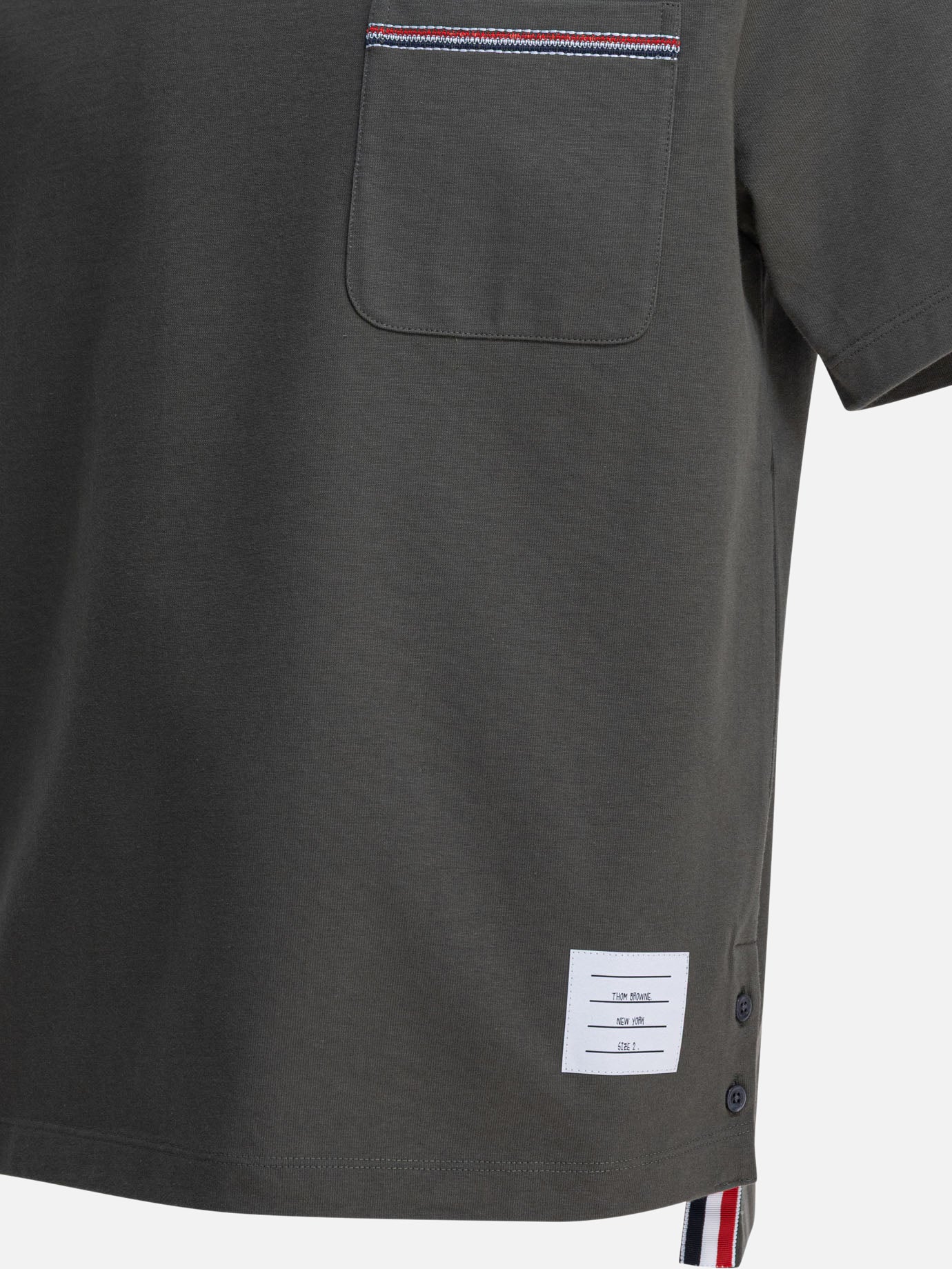 Crewneck t-shirts Solid colour  Green - Thom Browne Men | PDP | VIETTI Online Store | thumbnail_4