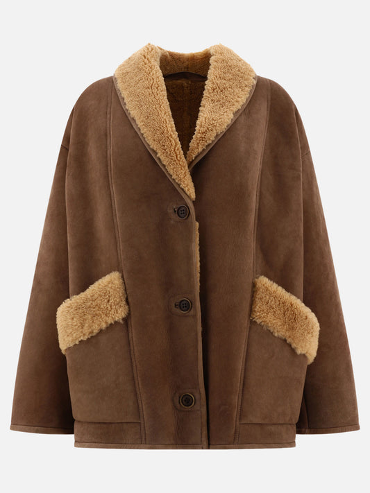 Jacket with shearling inserts